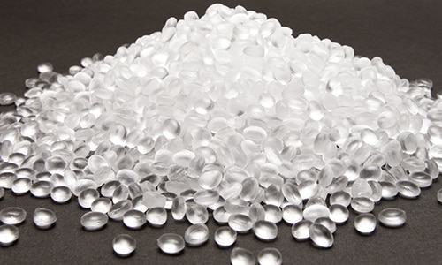 pile of clear plastic pellets