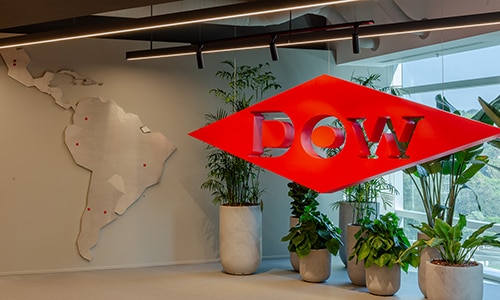 Dow Diamond and South America map in the Latin America Dow Center